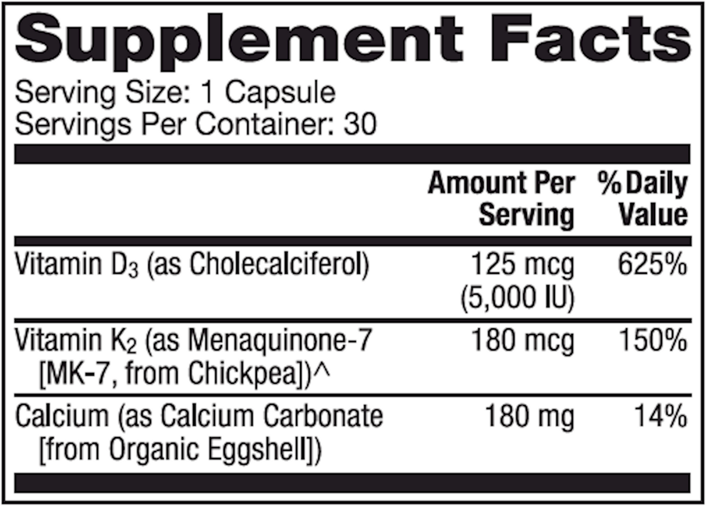 Calcium with Vitamins D3 and K2