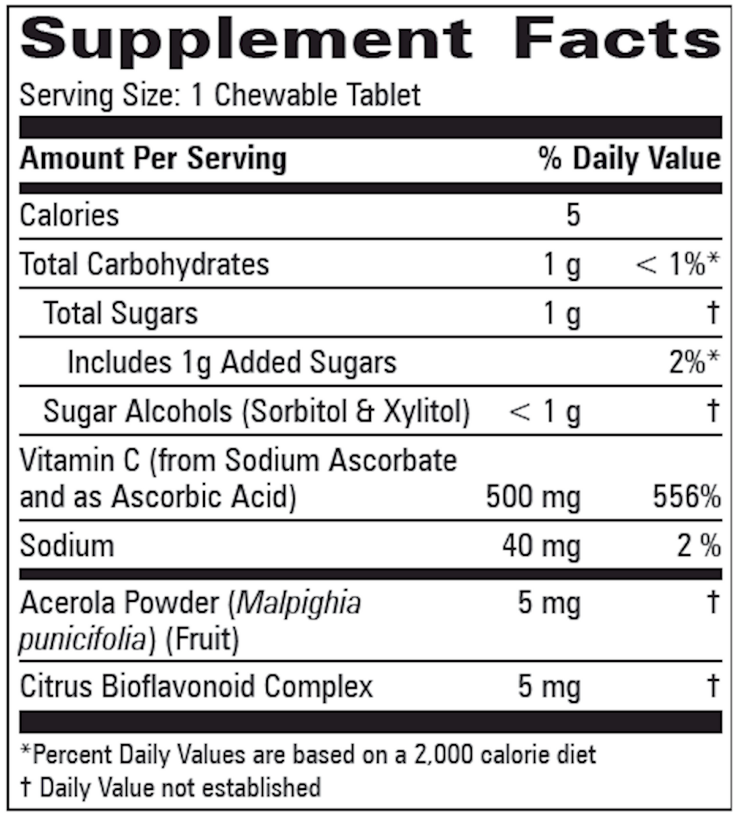 Vitamin C Chewable Orange 500 mg