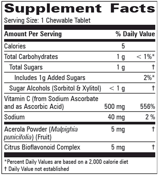 Vitamin C Chewable Orange 500 mg