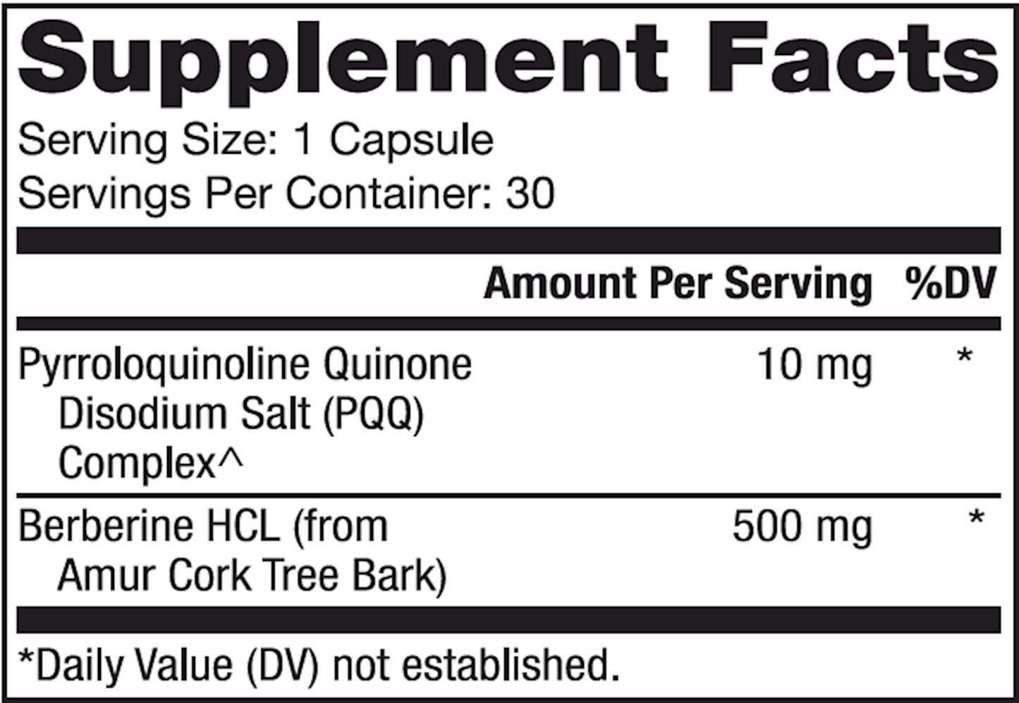 Berberine and MicroPQQ