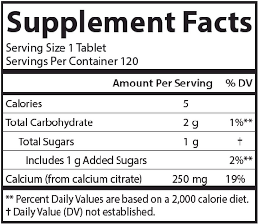 Chewable Calcium Citrate 250 mg
