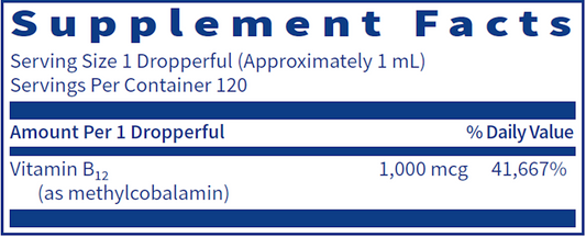 B12 Liq (Methylcobalamin) 1 mg 4oz.