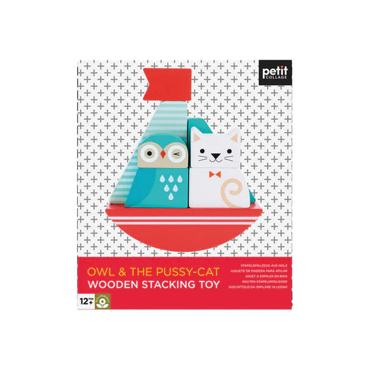 Petit Collage - Wooden Stacking Toy - Owl & The Cat