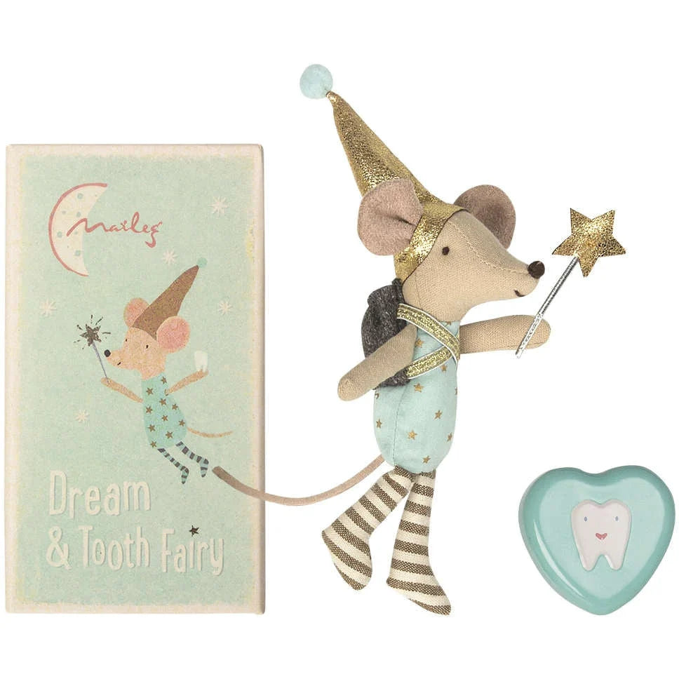 Maileg Tooth Fairy Mouse in Matchbox  | Blue
