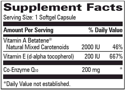CoQsol + E, A & Rice Bran 200 mg