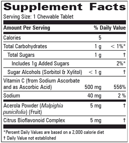 Vitamin C Chewable Orange 500 mg