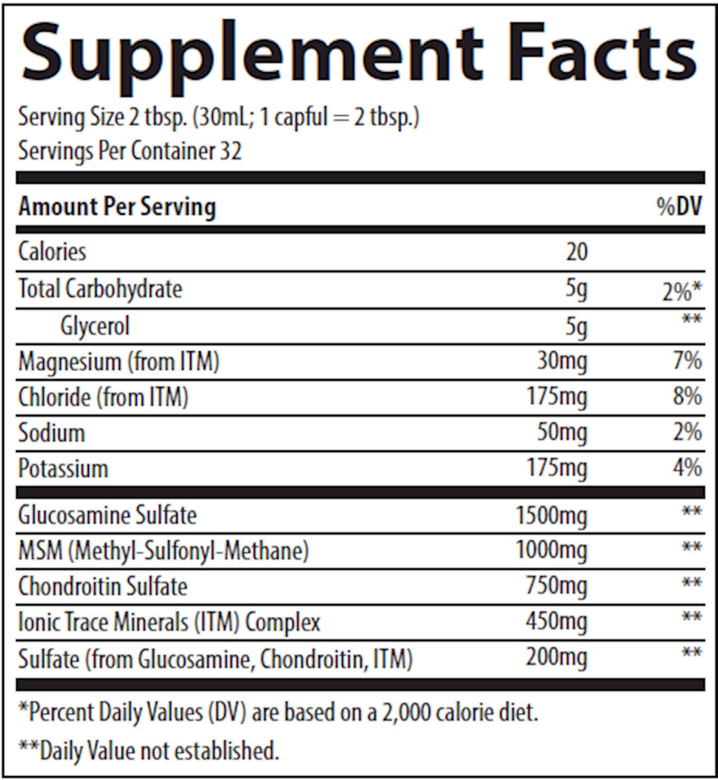 Liquid Glucosamine/Chon/MSM