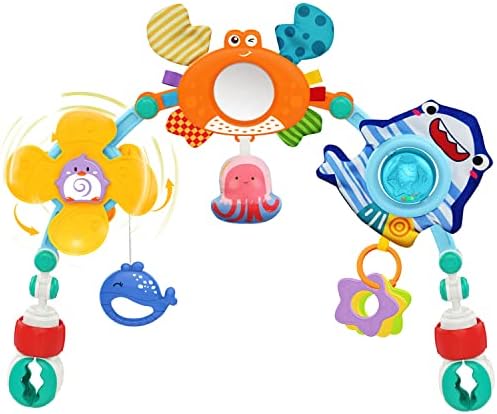 FBesteam Baby Stroller Arch Toy - Car Seat Toys for 0-6 6-12 18 24 Months Babies Newborns Infants Crib Bouncer Bassinet Carseat Toy 1 2 3 4 5 6 7 8 9 10 11 12 Old Adjustable Travel Toys Birthday Gift