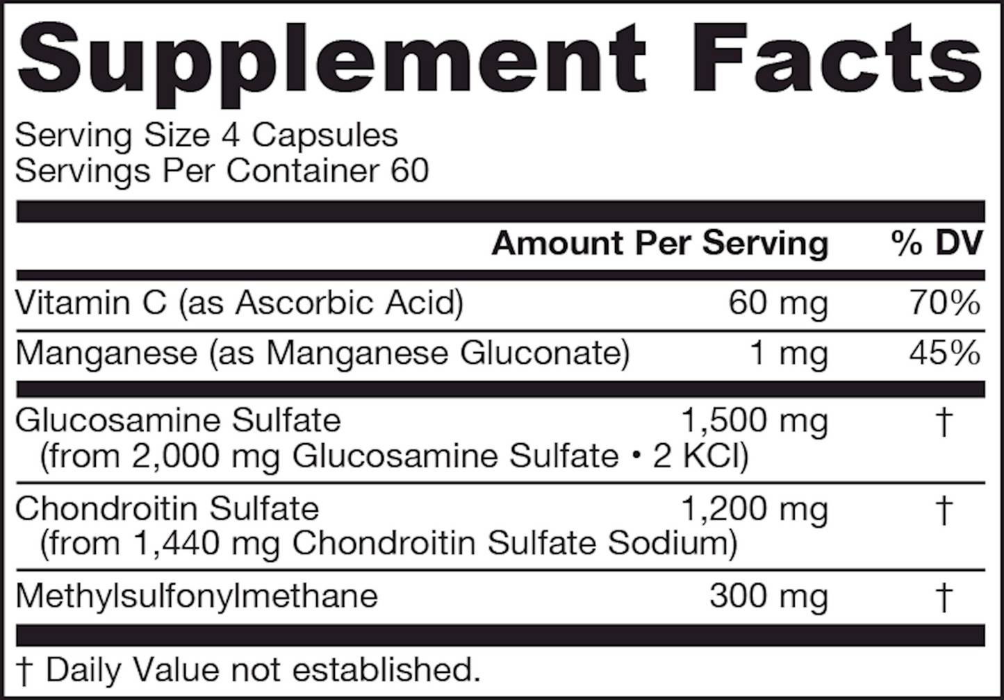 Glucosamine + Chondroitin + MSM