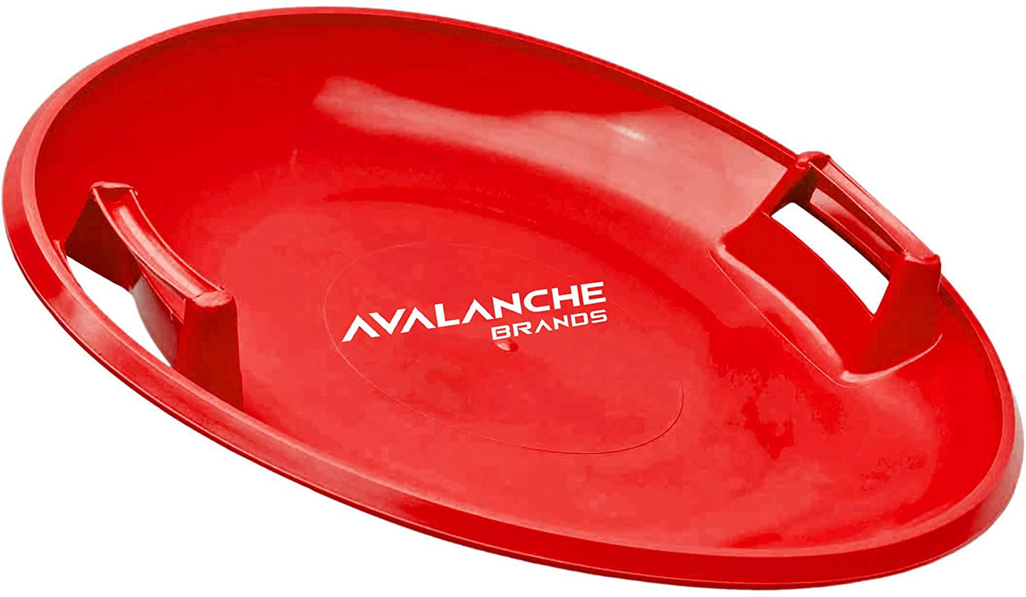 Downhill Saucer Snow Sled Includes Durable Handles (Black 25")