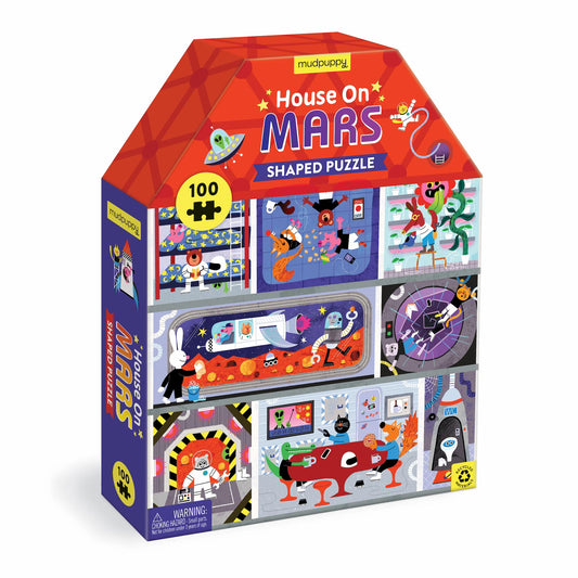 Mudpuppy - 100 Piece House Shaped Puzzle - House On Mars